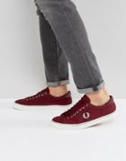 Fred Perry Underspin Canvas Sneakers In Red - Red