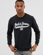 Jack & Jones Originals Logo Crew Neck Sweat - Black