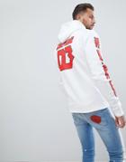 The Couture Club Muscle Fit Hoodie In White With Racer Logo - White