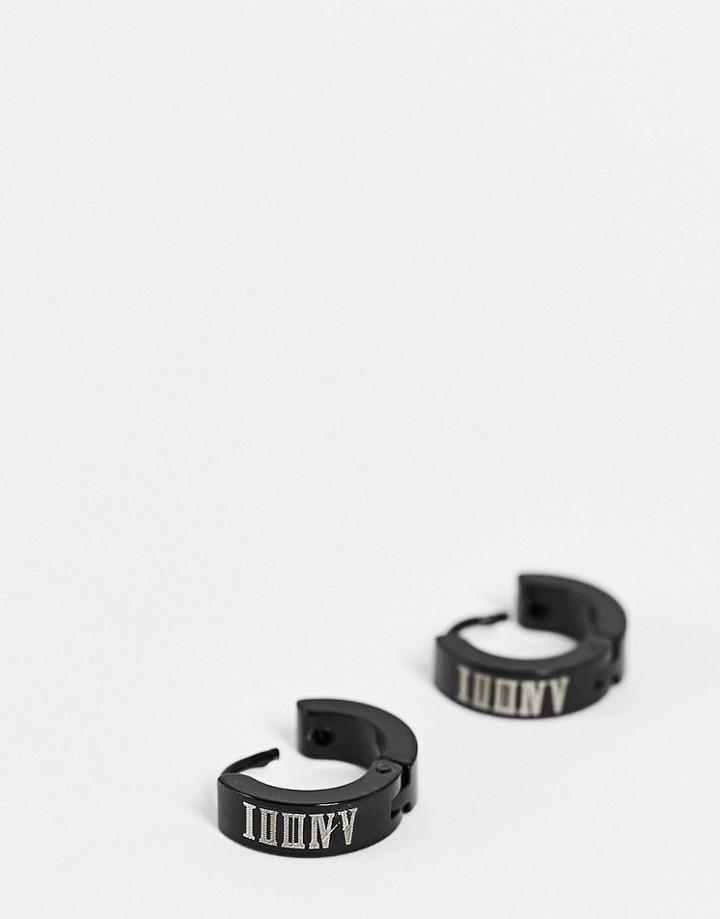 Svnx Matte Black Small Hoop Earrings
