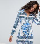Parisian Tall Printed Shirt Dress - White