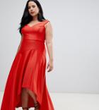 Coast Plus Belle Draped Hem Maxi Dress - Red