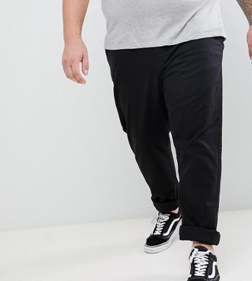 Badrhino Big Stretch Chino Pants In Black - Black