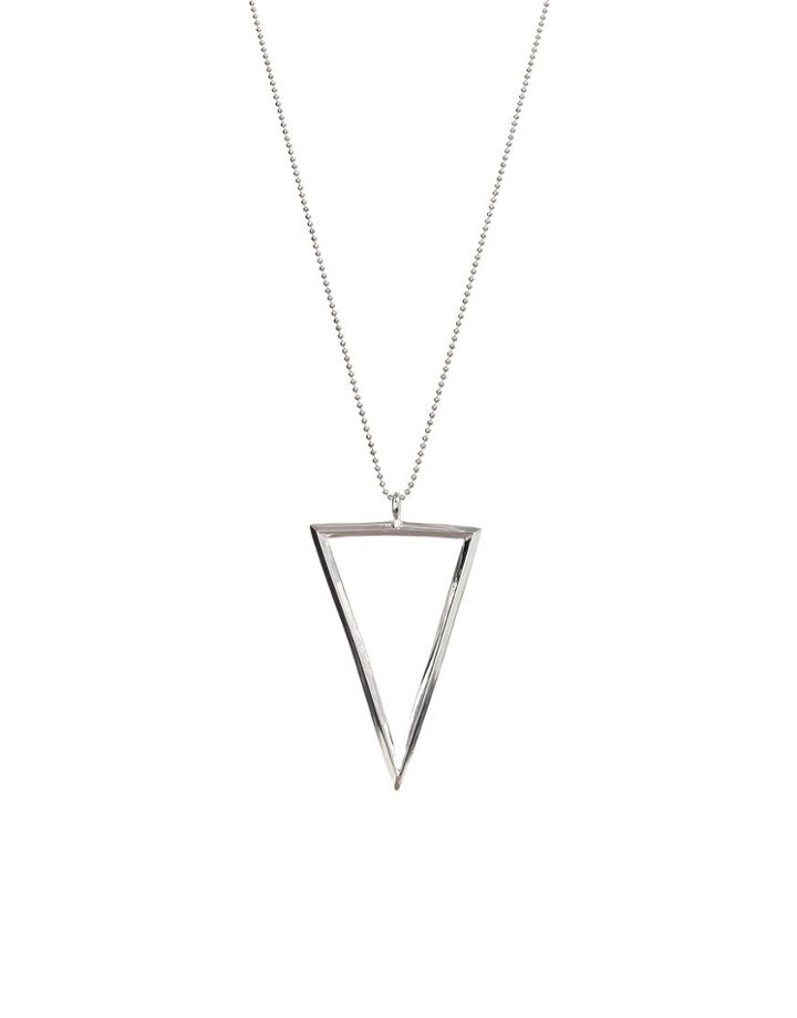 Fashionology Silver Plated Triangle Necklace