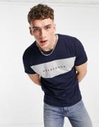 Jack & Jones Originals T-shirt With Color Block Logo In Navy