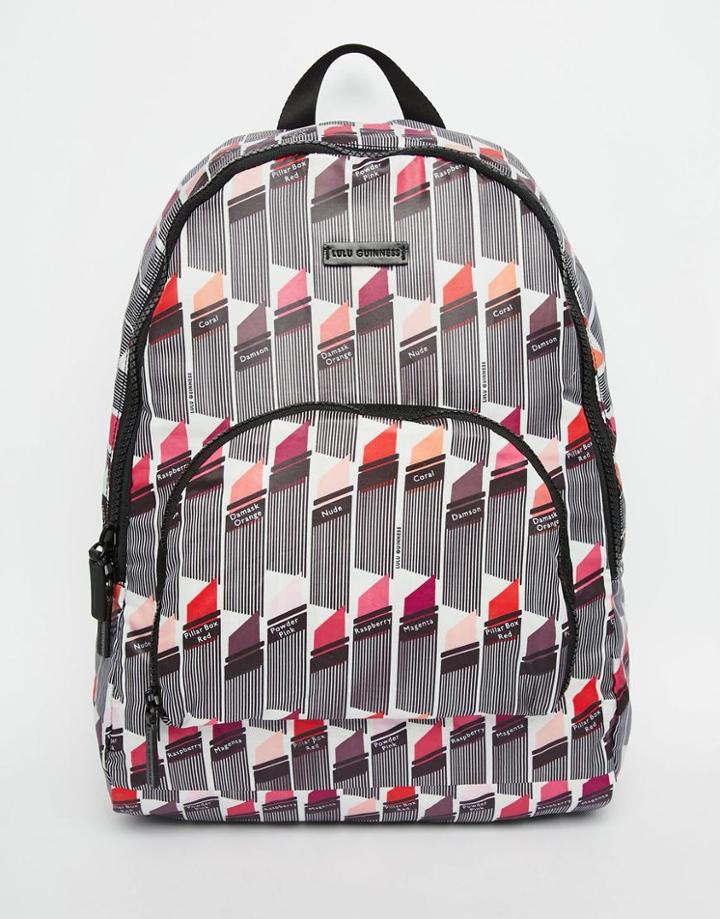 Lulu Guinness Lipstick Print Foldaway Backpack - Multi