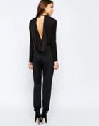 Hedonia Venus Jumpsuits With Drape Cowl Back - Black