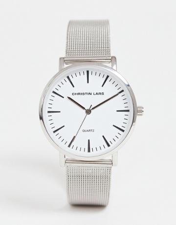 Christian Lars Ladies Silver Mesh Watch - Silver