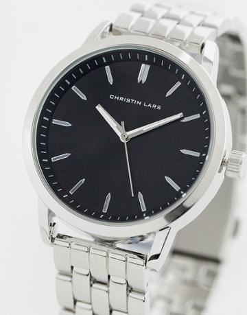Christian Lars Chunky Bracelet Watch In Silver