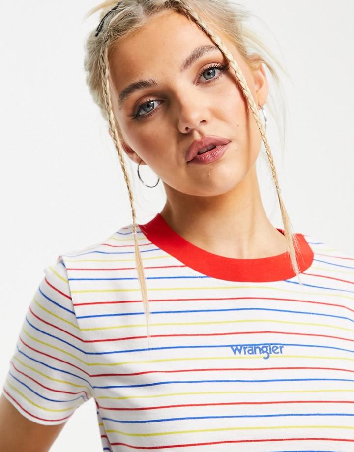 Wrangler Short Sleeve Stripe T Shirt-multi