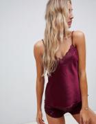 Lingadore Lace Cami Top And Short Set - Red