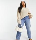 In The Style Plus X Jac Jossa Balloon Sleeve Sweater In Oatmeal-neutral