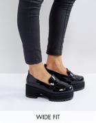 Asos Opaque Wide Fit Chunky Heeled Shoes - Black