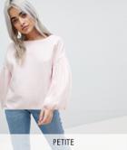 Noisy May Petite Puffed Sleeves Sweatshirt - Pink