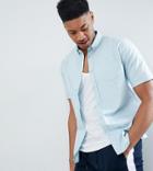 D-struct Tall Basic Oxford Short Sleeve Shirt - Blue