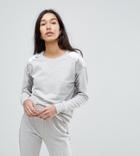 Noisy May Tall Sweatshirt With Crushed Velvet Panel - Multi