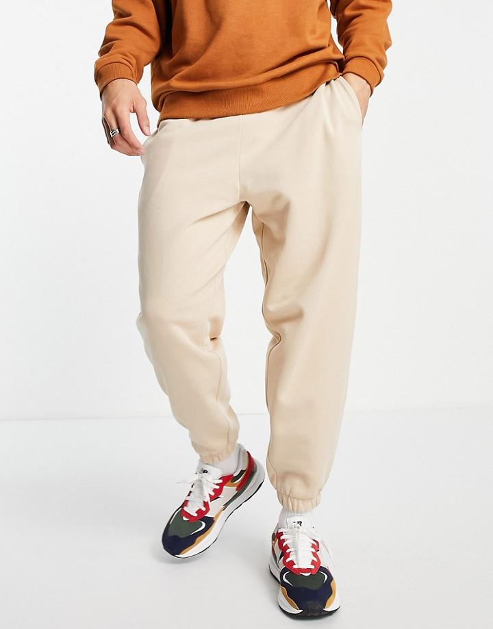 Asos Design Oversized Sweatpants In Beige-neutral