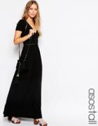 Asos Tall Maxi Dress With Ladder Inserts - Black
