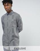 Cheap Monday Hid Check Longline Shirt Flannel Gray - Gray
