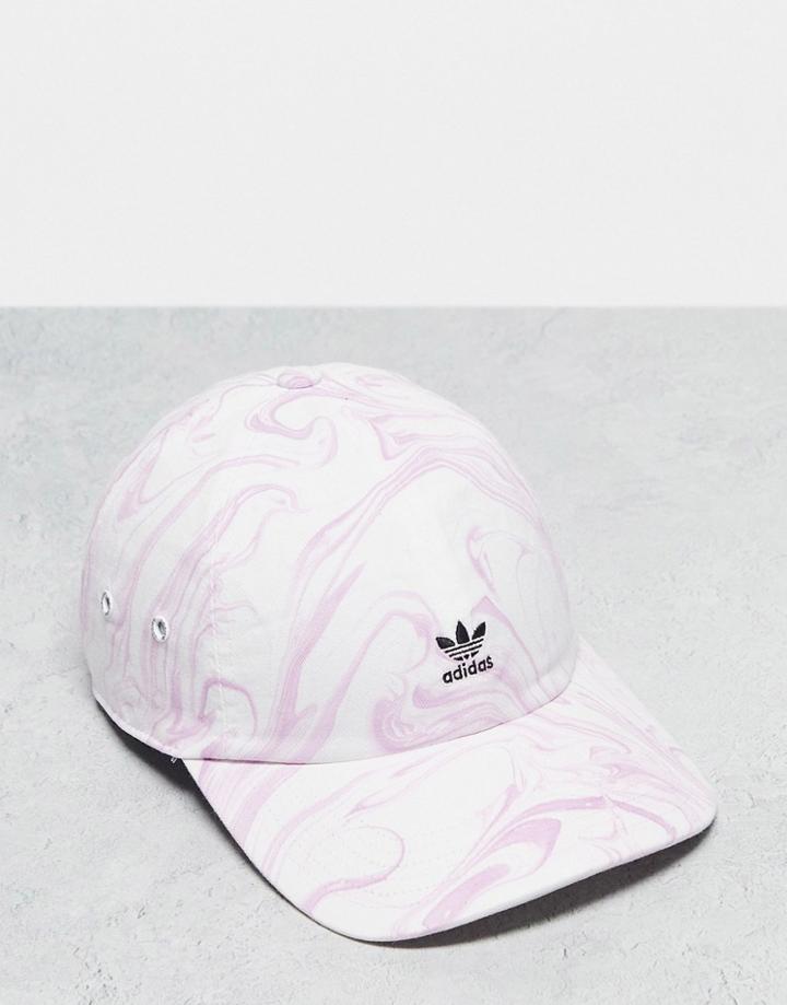 Adidas Originals Marble Wash Baseball Cap In Lilac-purple