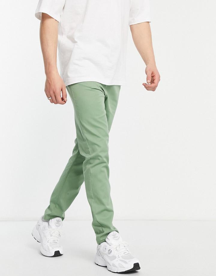 Le Breve Elastic Waist Chinos In Green