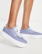 Nike Court Vision Alta Leather Platform Sneakers In Ashen Slate-blue