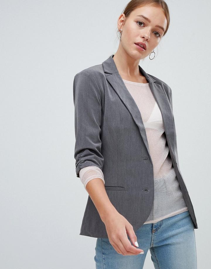 Ichi 3/4 Sleeve Blazer - Gray