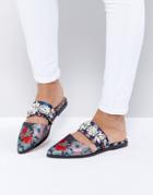 Asos Mya Embellished Mule - Blue