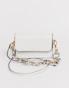 Asos Design Mini Bag With Statement Strap - White