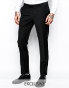 Noose & Monkey Suit Pants With Stretch In Skinny Fit - Black
