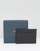 Paul Costelloe Leather Card Holder Textured In Black - Black