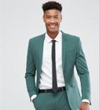 Asos Tall Super Skinny Fit Suit Jacket In Peacock Green - Green