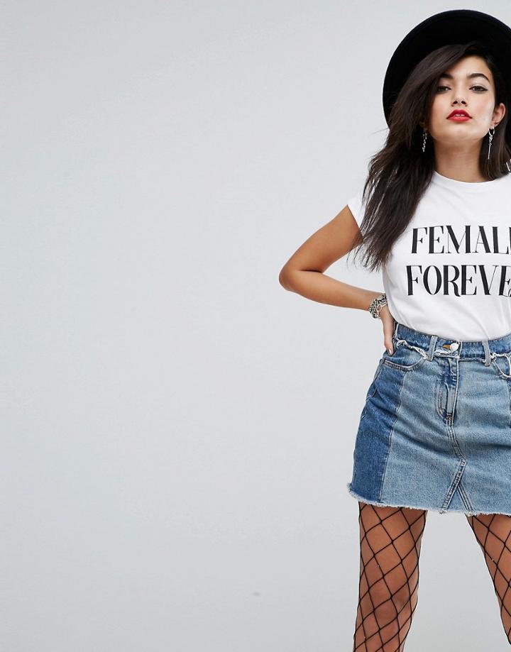 Asos T-shirt With Female Forever Print - White