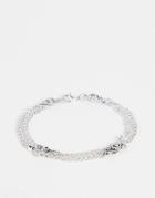 Bolongaro Trevor Double Skull Bracelet In Silver