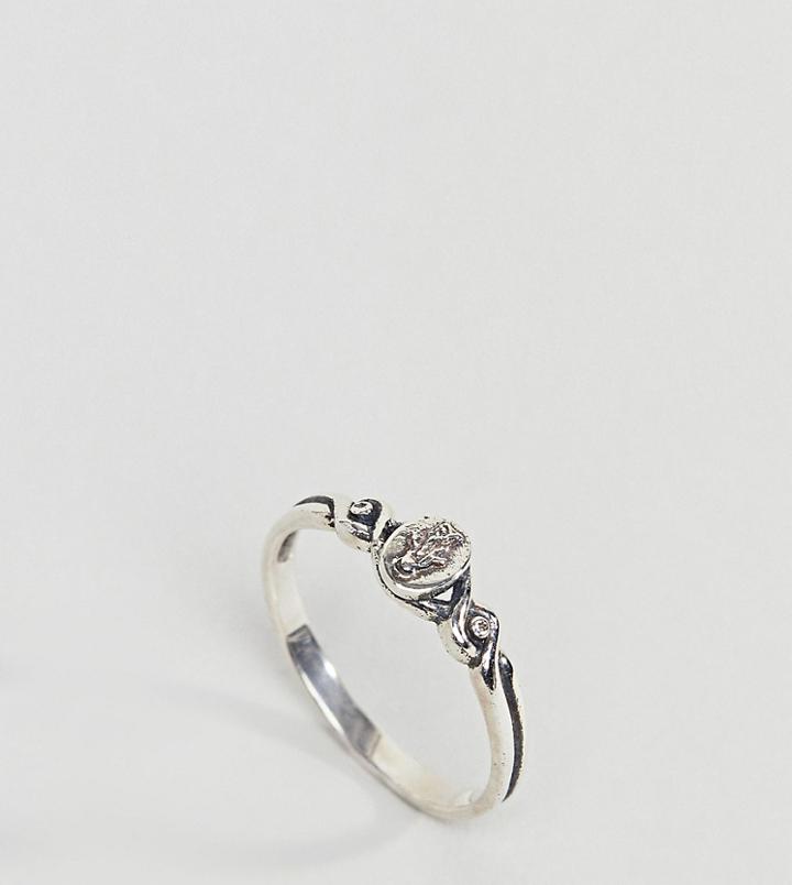 Asos Sterling Silver Vintage Style Icon Ring - Silver