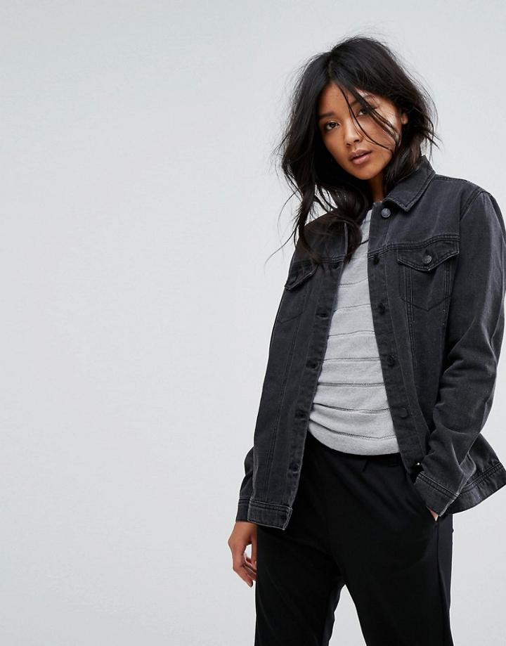 Jdy Oversized Denim Jacket - Gray