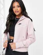 Nike Tech Fleece Zip Through Hoodie In Light Pink Suit 9