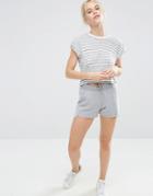 Asos Lounge Sweat Shorts With Stepped Hem - Gray