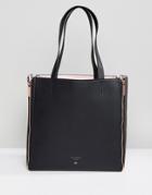 Ted Baker Color Block Leather Shopper Bag With Interchangeable Panel - Black