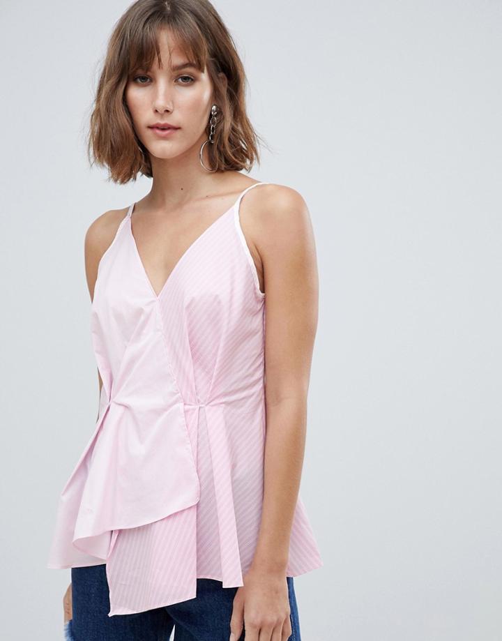 Mango Faux Wrap Cami Top - Pink