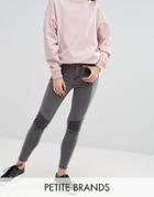 New Look Petite Zip Detail Superskinny Jeans - Gray