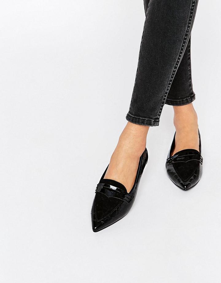 Asos Laker Pointed Ballet Flats - Black