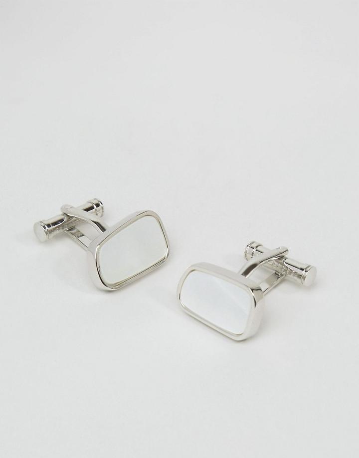Ted Baker Semi Precious Stone Cufflinks In White - White