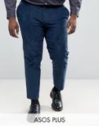 Asos Plus Skinny Cropped Smart Pants In Cord - Green