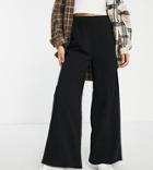 Asos Design Petite High Waisted Casual Dad Pants In Black