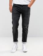 Jack & Jones Regular Fit Jeans In Treated Black Denim - Black