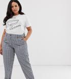 Asos Design Curve Casual Pants In Gingham-multi