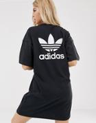 Adidas Originals Mini Logo T-shirt Dress In Black - Black