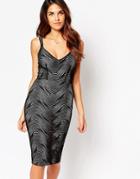 Lipstick Boutique Jenny Midi Dress With Web Overlay-black