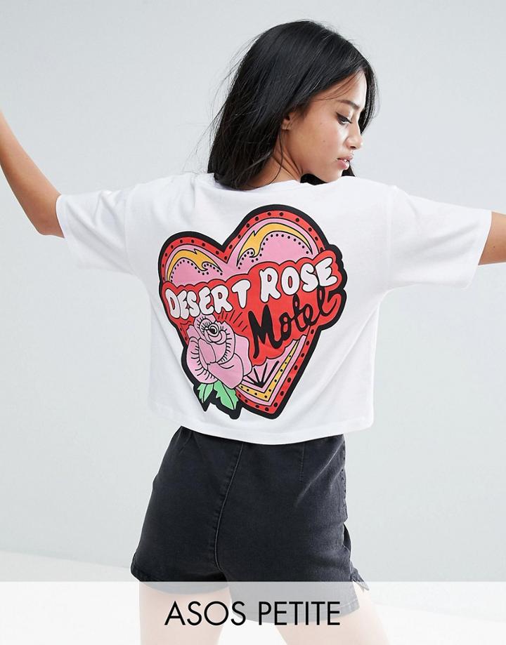 Asos Petite T-shirt With Motel Rose Print - Blue
